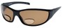 Angle of SW Polarized Bi-Focal Style #55063 in Glossy Black with Amber Lenses, Women's and Men's  