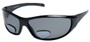 Angle of SW Polarized Bi-Focal Style #55063 in Glossy Black with Smoke Lenses, Women's and Men's  