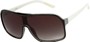 Angle of SW Shield Style #710 in Black/White Frame with Smoke Lenses, Women's and Men's  