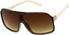 Angle of SW Shield Style #710 in Brown/Tan Frame with Amber Lenses, Women's and Men's  