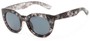 Angle of Mandara #5684 in Black/Clear Frame with Smoke Lenses, Women's Round Sunglasses
