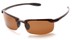 Angle of Continental #5712 in Glossy Tortoise Frame with Amber Lenses, Women's and Men's Sport & Wrap-Around Sunglasses