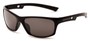 Angle of Sling #7005 in Matte Black/Silver Frame with Grey Lenses, Men's Sport & Wrap-Around Sunglasses