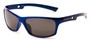 Angle of Sling #7005 in Blue/Silver Frame with Grey Lenses, Men's Sport & Wrap-Around Sunglasses