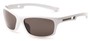 Angle of Sling #7005 in White/Silver Frame with Grey Lenses, Men's Sport & Wrap-Around Sunglasses