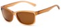 Angle of Everglade #5709 in Frosted Brown Frame with Brown Lenses, Women's and Men's Retro Square Sunglasses
