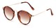 Angle of Lighthouse #6016 in Tortoise/Gold Frame with Amber Gradient Lenses, Women's and Men's Round Sunglasses