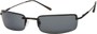 Angle of SW Rimless Style #857 in Matte Black Frame with Dark Grey Lenses, Women's and Men's  