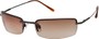 Angle of SW Rimless Style #857 in Dark Grey Frame with Amber Lenses, Women's and Men's  