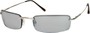 Angle of SW Rimless Style #857 in Silver Frame with Grey Lenses, Women's and Men's  