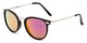 Angle of Cabo #6114 in Black/Silver Frame with Orange/Purple Mirrored Lenses, Women's and Men's Round Sunglasses