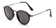 Angle of Darwin #6124 in Black/Grey Frame with Smoke Lenses, Women's and Men's Round Sunglasses