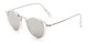 Angle of Darwin #6124 in Clear/Silver Frame with Silver Lenses, Women's and Men's Round Sunglasses