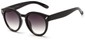 Angle of Arbor #6155 in Glossy Black Frame with Gradient Smoke Lenses, Women's Round Sunglasses