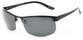 Angle of Winston #6160 in Black Frame with Smoke Lenses, Women's and Men's Sport & Wrap-Around Sunglasses