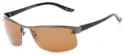 Angle of Winston #6160 in Grey Frame with Amber Lenses, Women's and Men's Sport & Wrap-Around Sunglasses