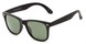 Angle of Switchback #6272 in Black Frame with Green Lenses, Women's and Men's Retro Square Sunglasses