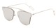 Angle of Octavia #6345 in Silver Frame with Silver Mirrored Lenses, Women's Retro Square Sunglasses
