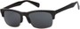 Angle of Highlander #1667 in Black Frame with Smoke Lenses, Women's and Men's Browline Sunglasses
