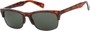 Angle of Highlander #1667 in Tortoise Frame with Green Lenses, Women's and Men's Browline Sunglasses