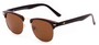 Angle of Huntington #6694 in Brown/Gold Frame with Brown Lenses, Women's and Men's Browline Sunglasses
