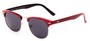 Angle of Huntington #6694 in Red/Silver Frame with Grey Lenses, Women's and Men's Browline Sunglasses