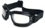 Angle of SW Folding Goggle Style #66 in Glossy Black Frame with Mirrored Lenses, Women's and Men's  