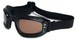 Angle of SW Folding Goggle Style #66 in Glossy Black Frame with Amber Lenses, Women's and Men's  