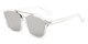Angle of Hart #6755 in Clear/Silver Frame with Silver Mirrored Lenses, Women's and Men's Aviator Sunglasses