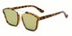 Angle of Hart #6755 in Tortoise/Gold Frame with Yellow Mirrored Lenses, Women's and Men's Aviator Sunglasses