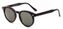 Angle of Carmine #6763 in Black Frame with Green Lenses, Women's and Men's Round Sunglasses