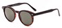 Angle of Carmine #6763 in Tortoise Frame with Green Lenses, Women's and Men's Round Sunglasses