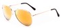 Angle of Solar #6799 in Gold Frame with Orange Mirrored Lenses, Women's and Men's Aviator Sunglasses