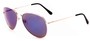 Angle of Solar #6799 in Gold Frame with Purple Mirrored Lenses, Women's and Men's Aviator Sunglasses