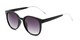 Angle of Baxter #6918 in Black Frame with Smoke Lenses, Women's and Men's Round Sunglasses