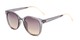 Angle of Baxter #6918 in Clear Grey Frame with Smoke Lenses, Women's and Men's Round Sunglasses