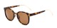 Angle of Baxter #6918 in Tortoise Frame with Amber Lenses, Women's and Men's Round Sunglasses