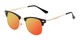 Angle of Devon in Black Frame with Orange/Yellow Mirrored Lenses, Women's and Men's Browline Sunglasses