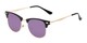 Angle of Devon in Black Frame with Purple Mirrored Lenses, Women's and Men's Browline Sunglasses