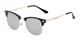 Angle of Devon in Black Frame with Silver Mirrored Lenses, Women's and Men's Browline Sunglasses