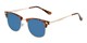 Angle of Devon in Tortoise Frame with Blue Mirrored Lenses, Women's and Men's Browline Sunglasses