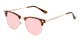 Angle of Devon in Tortoise Frame with Pink Mirrored Lenses, Women's and Men's Browline Sunglasses