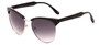 Angle of Magdalena #7021 in Black/Silver Frame with Smoke Lenses, Women's Cat Eye Sunglasses