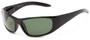 Angle of Kingston #7075 in Black Frame with Green Lenses, Women's and Men's Sport & Wrap-Around Sunglasses