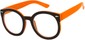 Angle of Marshall #2526 in Black/Orange Frame with Clear Lenses, Women's and Men's  