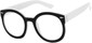 Angle of Marshall #2526 in Black/White Frame with Clear Lenses, Women's and Men's  