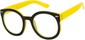 Angle of Marshall #2526 in Black/Yellow Frame with Clear Lenses, Women's and Men's  