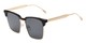Angle of Humbolt #7105 in Black/Gold Frame with Grey Lenses, Women's and Men's Square Sunglasses