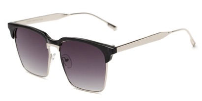 Angle of Humbolt #7105 in Black/Silver Frame with Smoke Lenses, Women's and Men's Square Sunglasses