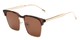 Angle of Humbolt #7105 in Tortoise/Gold Frame with Amber Lenses, Women's and Men's Square Sunglasses